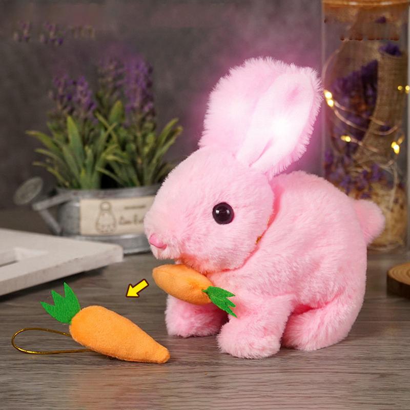 Electronic Rabbit Toy Simulated Bunny Doll Interactive Plush Figures Hopping Robotic Animal Jumping toys birthday gifts for Kids