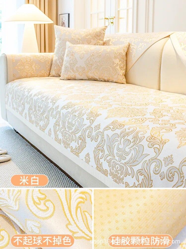 American Style Chenille Jacquard High Precision Sofa Cover Dustproof Sofa Mat Anti-slip Universal Couch Covers for Living Room