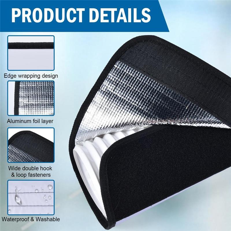 AAAN-Portable Air Conditioner Hose Cover For 5  & 5.9  Diameter Easy Installation For Heat Reduction AC Hose Insulated Cover Wra серый