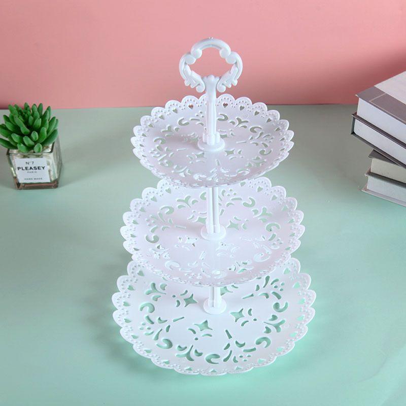 Three-Layer Fruit Plate Dry Fruit Plate Candy Plate Light Luxury Style Tray Dessert Table Decoration Arrangement Plastic Shelf