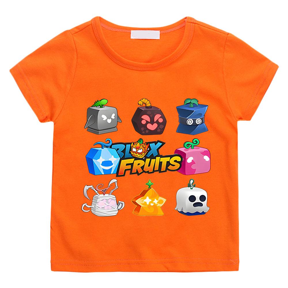 Blox Fruits Game Kids Tshirt Cartoon Printed T-Shirt Fashion Casual Boys Girls T Shirt Summer Kawaii Short Sleeve Tops