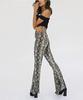 Donalee Women's Stretch Flared Bootcut Python Print Long Pants (Python, Size M)