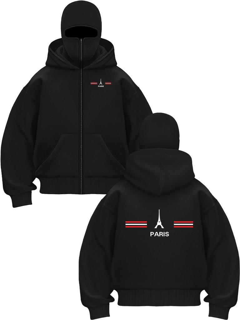 Oversized Streetwear Pullover Hoodie mit Frontreißverschluss Herren Kapuzensweatshirt Trendige Bekleidung Qualitätsnähte Modebegeisterte