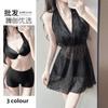 Bikini Retro Hanging Neck Deep V Hollow Mesh Swimsuit Women Waist Drawstring Thin Hot Vacation