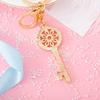 Keychain Pendant 3D Retro Key Shape Sparkling Rhinestones Inlaid Key Chain with Lobster Clasp Key Ring Bags Accessories