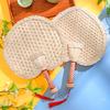 Hand-Woven Straw Fan Vintage Pufan Chinese Handmade Hand Shaking Fan Wheat Straw Craft Gift Home Decoration Party Dance Hand Fan