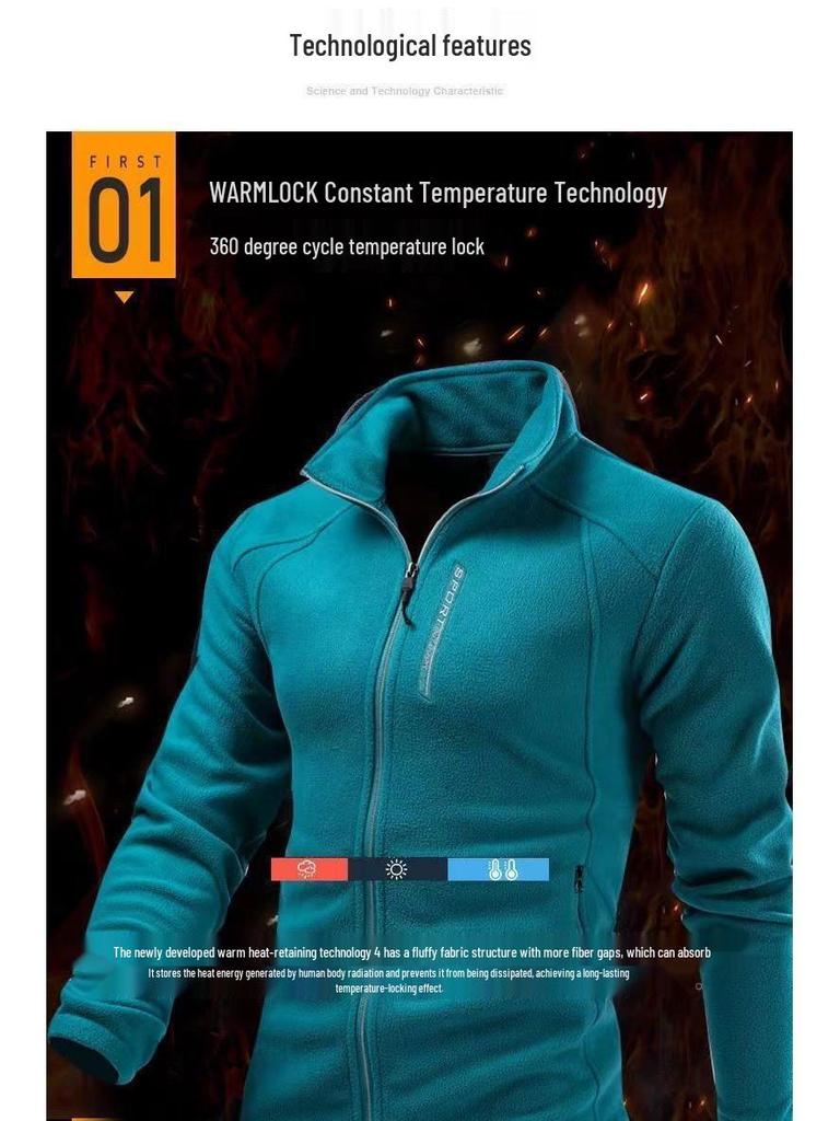 Women's Thickened Fleece Jacket: Casual Stand-Up Collar Cardigan for Outdoor Sports