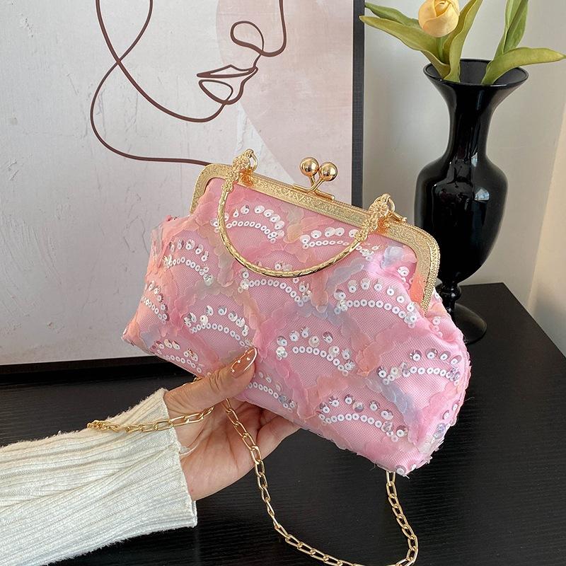 

Niche design sense light luxury high-end aesthetic handbag summer popular versatile shoulder messenger bag women розовый