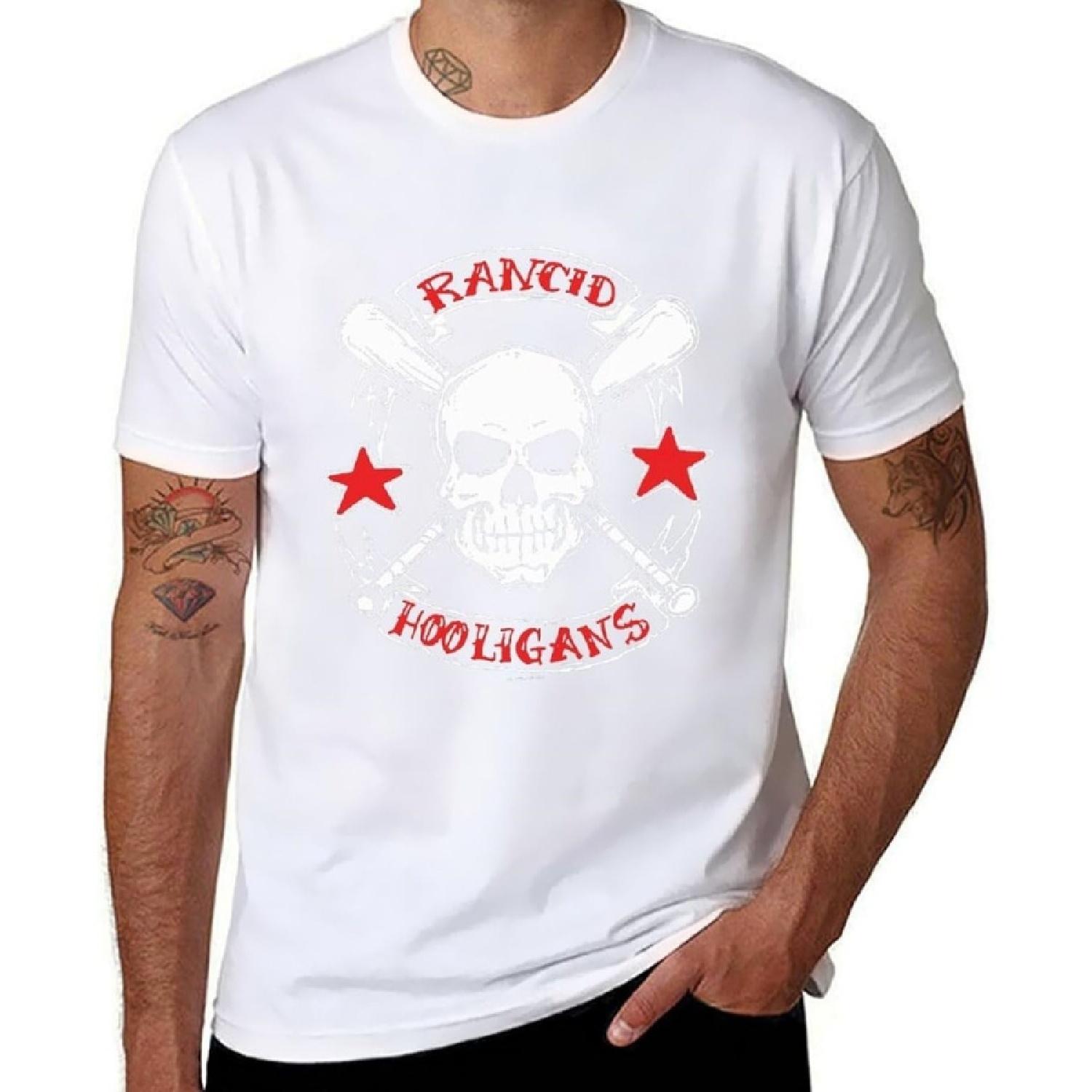 

Hokiis Men s T Shirt Rancid Short Sleeve Tee Cotton Novelty T Shirt Undershirts XXXXXL білий