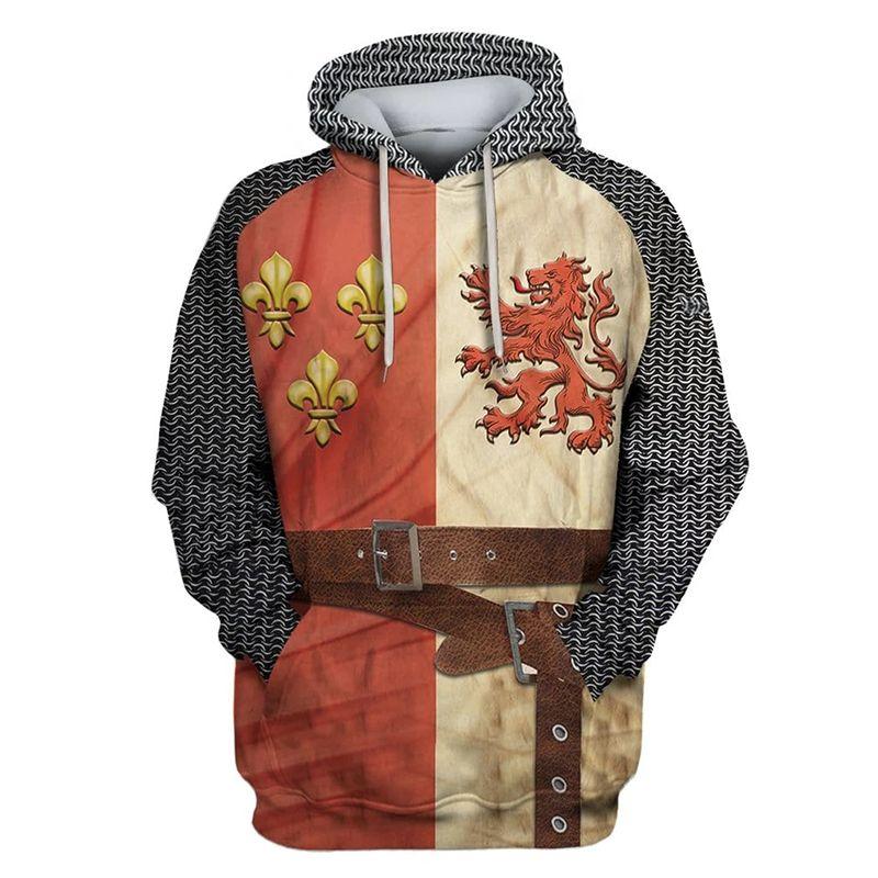 Medieval Hoodie Knight 3d Printed Seatershirt Hooded Pullover Men Women Tops