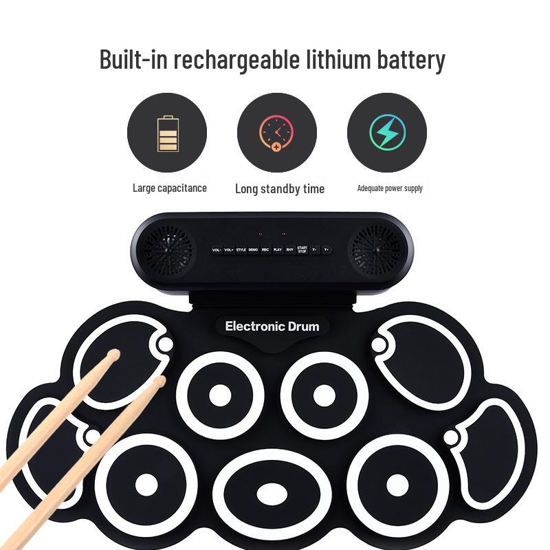 Portable Foldable Electronic Drum Set for Kids and Beginners