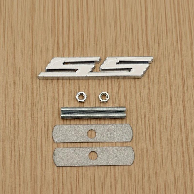 Swpzb8 3D Metal Letters SS Logo Car Rear Trunk Sticker Front Grille Badge Emblem for SS Sport Camaro Cavalier Accessories