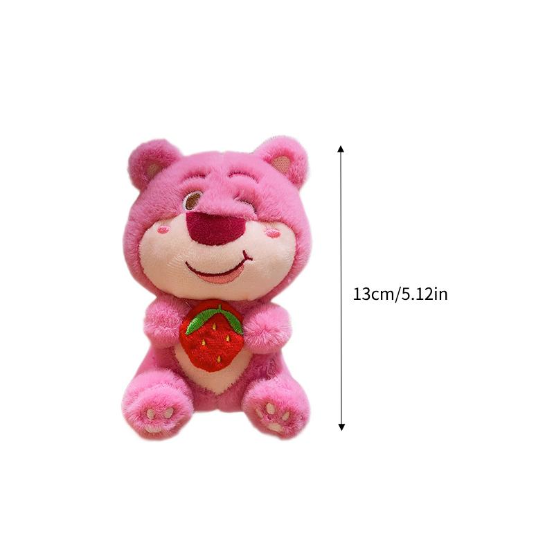 

Anime Strawberry Bear Lotso Cartoon Plush Toy Bag Pendant Keychain Gift Girls