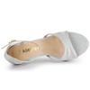 Allegra K Women's Silver Sequined Ankle Strap High Heel Sandals, Size 27.5cm