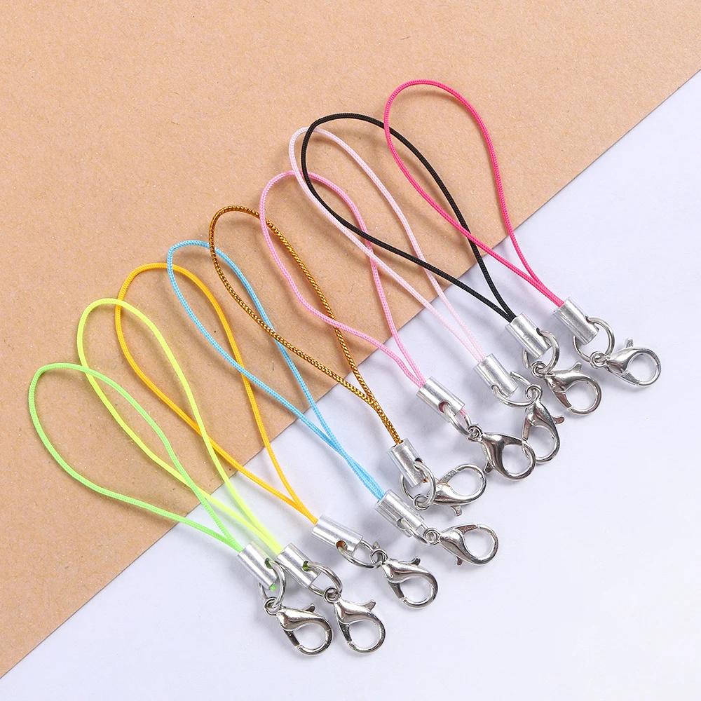 50pcs Colorful Lobster Tail Lanyard Cell Phone Strap Keychain Rope DIY Pendant Charms Accessories Jewelry Findings