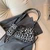 French Style Underarm Bag For Women Brown Black Leopard Handbag Clutch Bag Female Vintage PU Leather Crossbody Bags Versatile