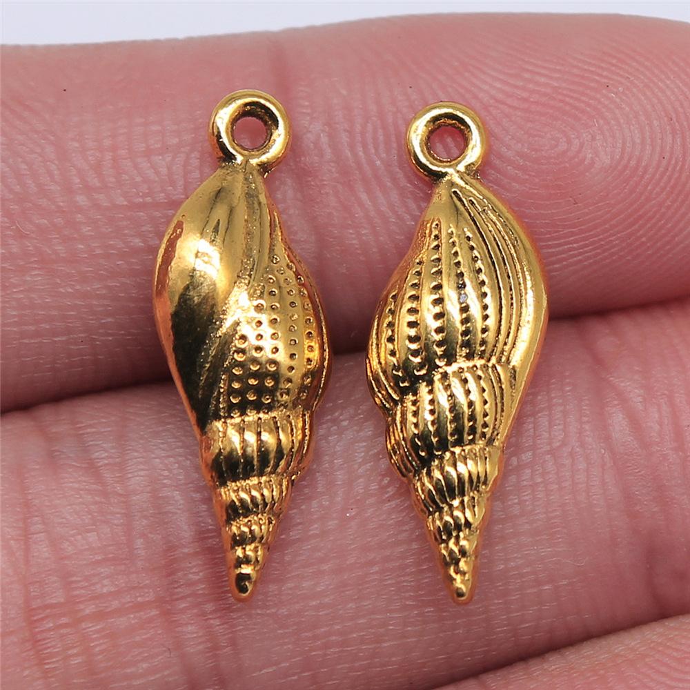 20pcs Antique Gold Color Plated Shell & Conch Charms For Jewelry Making DIY Crafts Making Findings