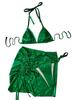 Women's European & American Three-Piece High-Waist Sexy Bikini Set with Hot Stamping