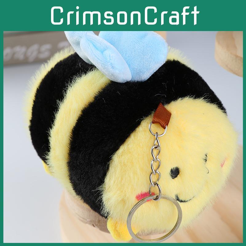 Cute Bee Plush Toy Pendant With Premium Velvet Fabric For Keys And Backpack