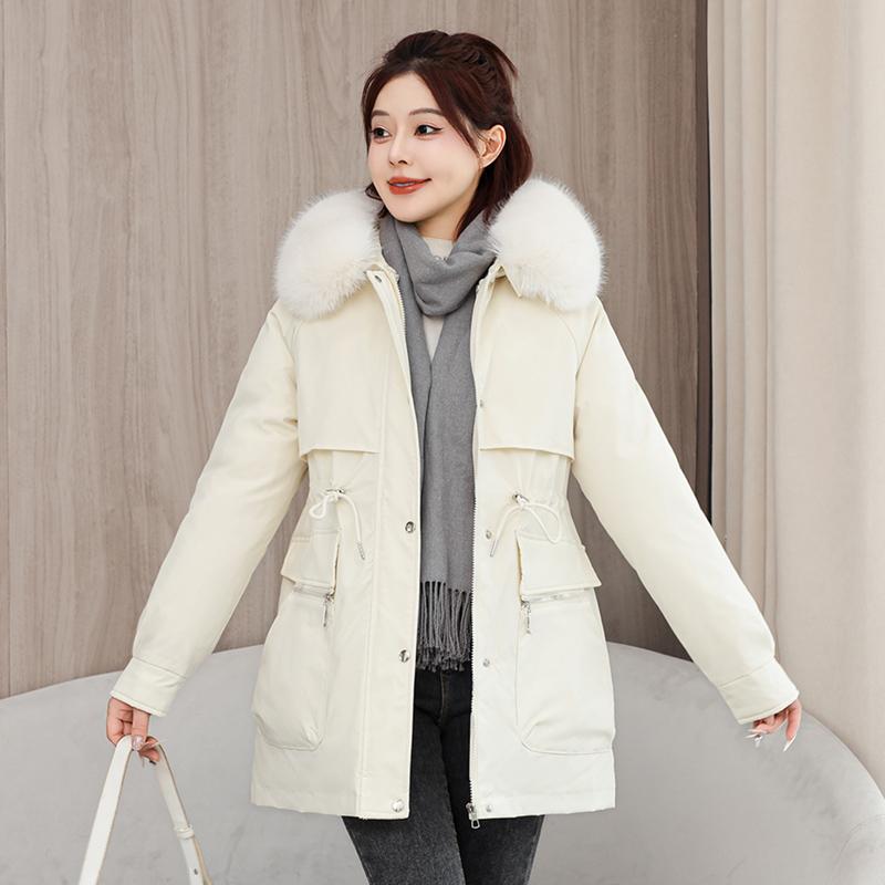 Autumn Winter Thicken Warm Parka Women Casual Sweety Solid Color Big Pocket Loose Hooded Coat Jackets Outwear