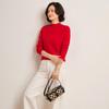 Women's Fashionable Cashmere Half-High Collar Knit Top - Versatile Long Sleeve Warm Base Layer for Autumn/Winter