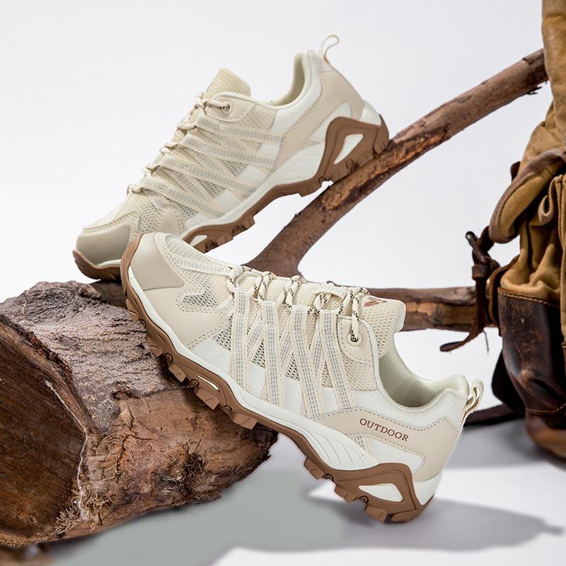 New Adult Male and Female Couples Breathable Mesh Lightweight Shock Absorption Outdoor Off-road Hiking Shoes Non-slip Hiking Shoes