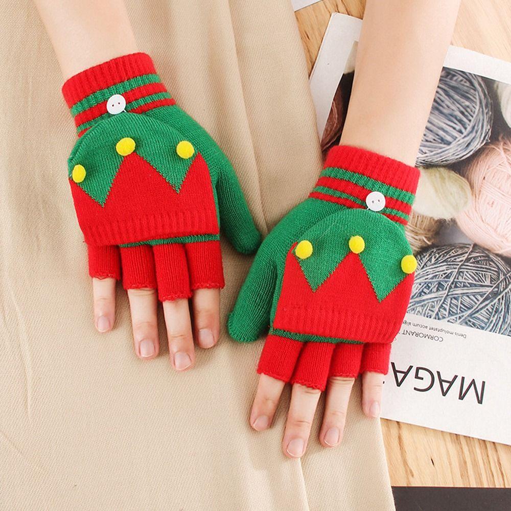 

Screen Gloves Apparel Accessories Christmas Gloves Autumn Winter Gloves Women Knitted Flip Gloves