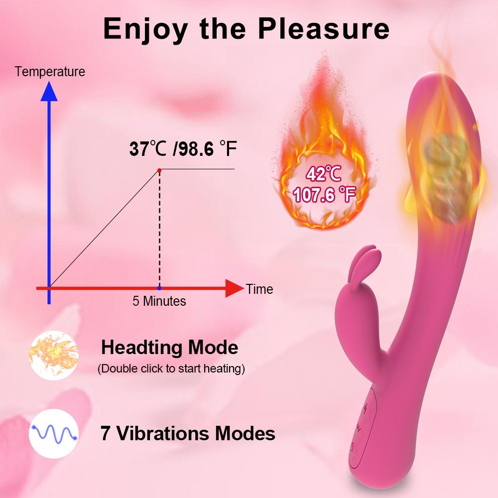 Silikonový vibrátor s masturbátorem Dildo pro ženy Bodový masážní přístroj G Klitorální stimulátor Režim vyhřívání Sexuální hračky pro ženy