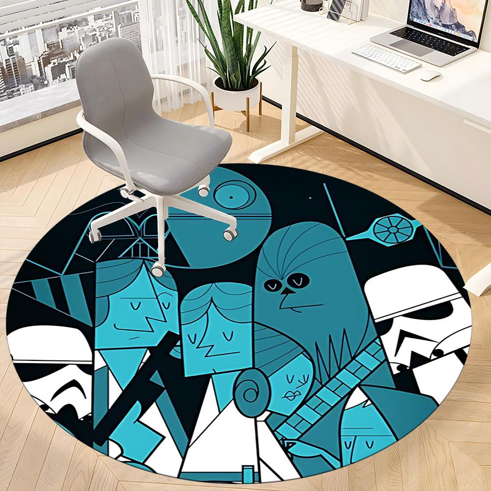 1pc Alien Illustration Office Round Area Rug, Under Office Chairs Bedroom Living Room Home Decor, Room Deco, Available in Various Sizes 001