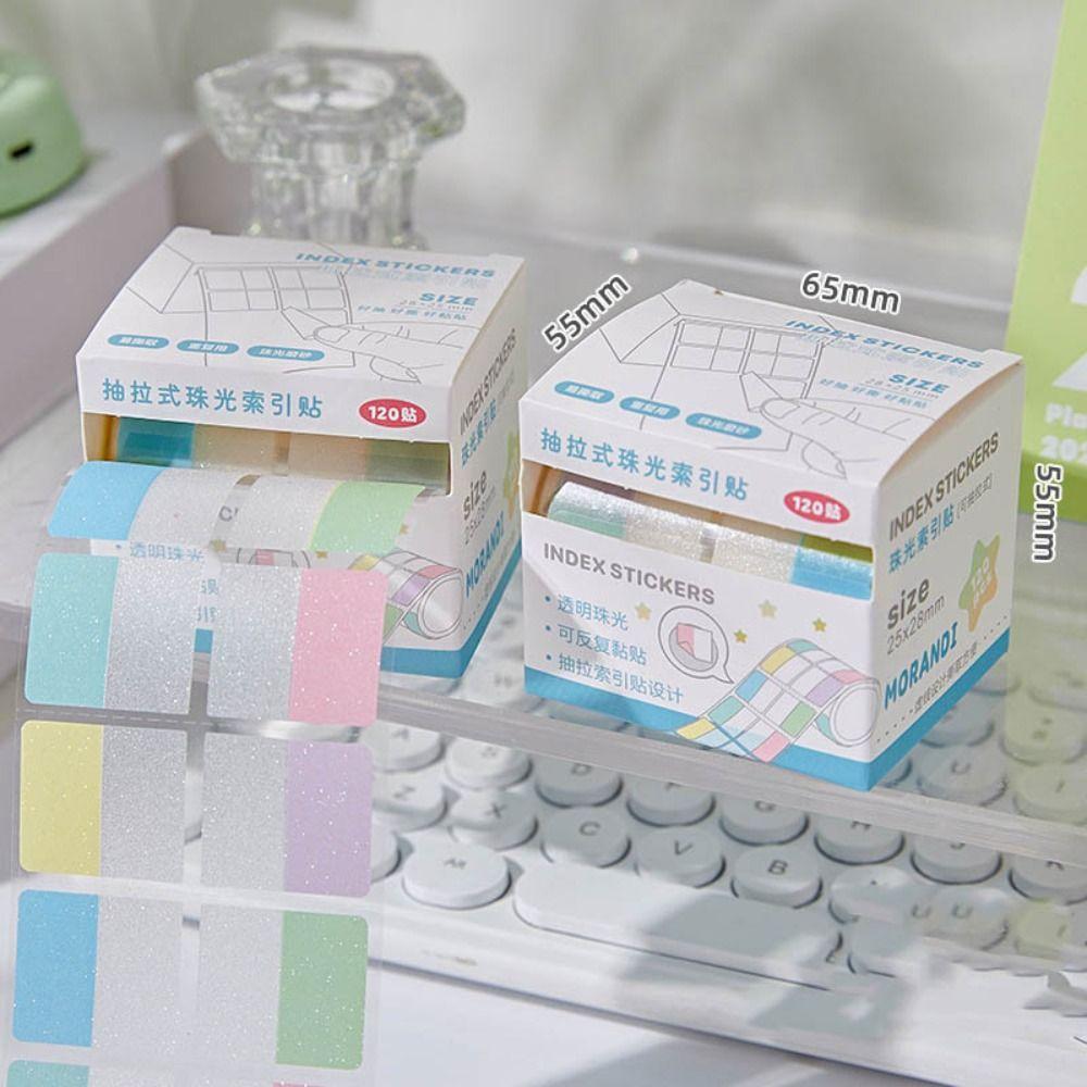 Transparent Pearl Pull-Out Label Stickers Aesthetic Stationery Sticky Notes Memo Pad  Student