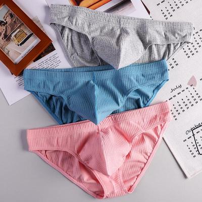 Men's Pure Cotton Breathable Ribbed Briefs - Youth U-Bulge Sexy High-End Shorts