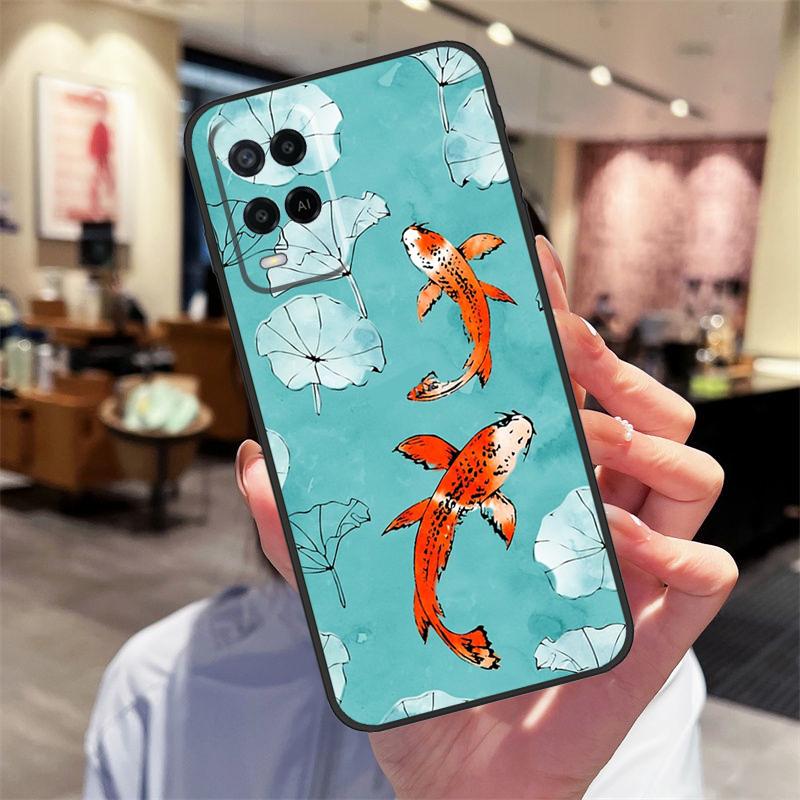 Koi Carp Fish Yin Yang Case For Oppo A40 A60 A80 A18 A38 A58 A78 A98 A16 A76 A96 A15 A17 A77 A74 A94 A54 A57S Cover