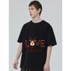 Christmas T Shirt Black Love Christmas Reindeer Plaid Print for Holiday Season