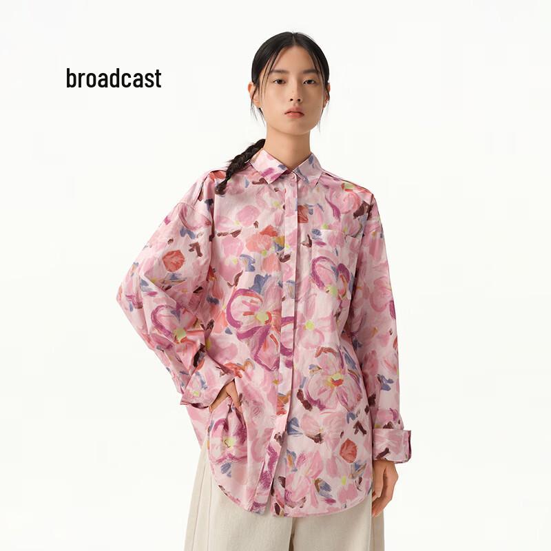 Women s Dye-Print Loose Long Sleeve Shirt S
