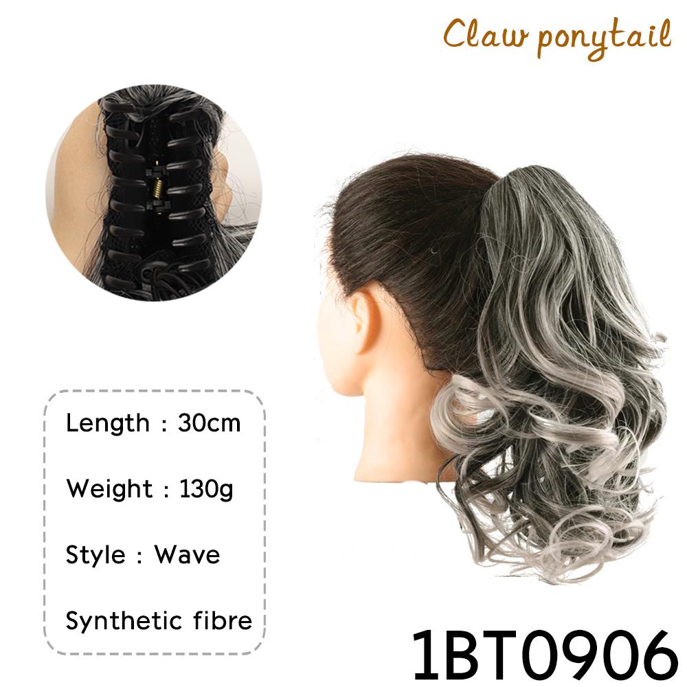 Synthetic Drawstring Ponytail Short Wavy Curly Ponytail Clip In Hair Extensions Natural Looking For Women Daily Use