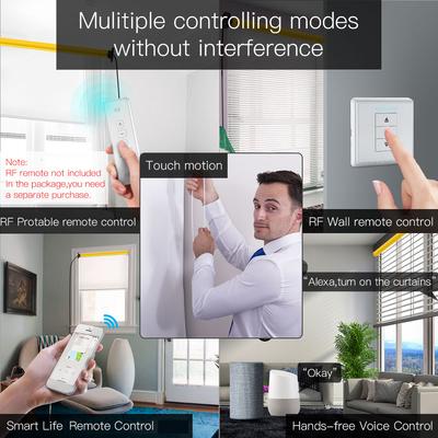 Automatic 25mm Smart ZigBee Tubular Roller Blinds Motor DC Lithium Battery Powered Builtin