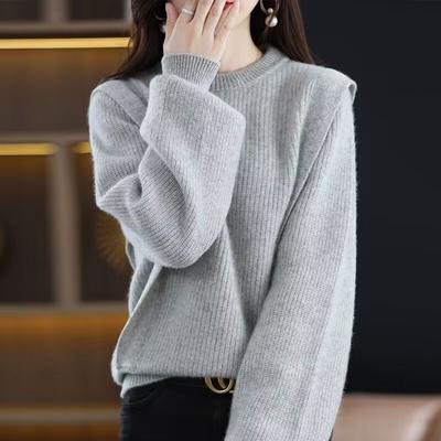 Fake Two-piece Sweater Knitted Autumn and Winter Western Style Round Neck Sweater Sweater Women