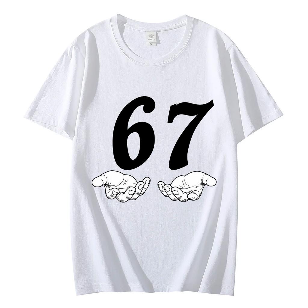 Six Sept 6 7 Meme Mains Drôles T-shirt Tendance High Street Mode Manches Courtes T-shirts Hommes Femmes Vêtements Coton T-shirts