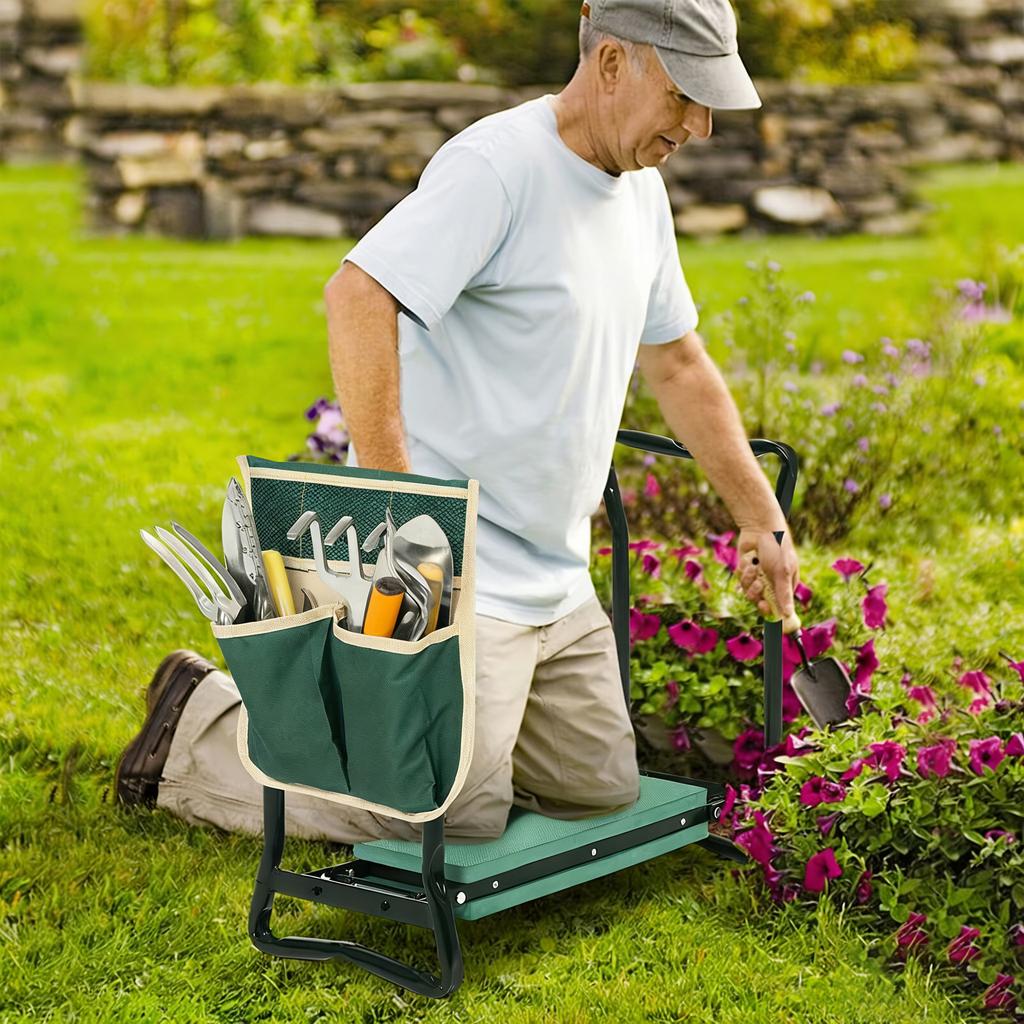 Outdoor Garden Kneeling Stool Sit Kneeling Garden Gardening Kneeling Chair, Bench With Kit Multifunctional Folding Kneeling Stool