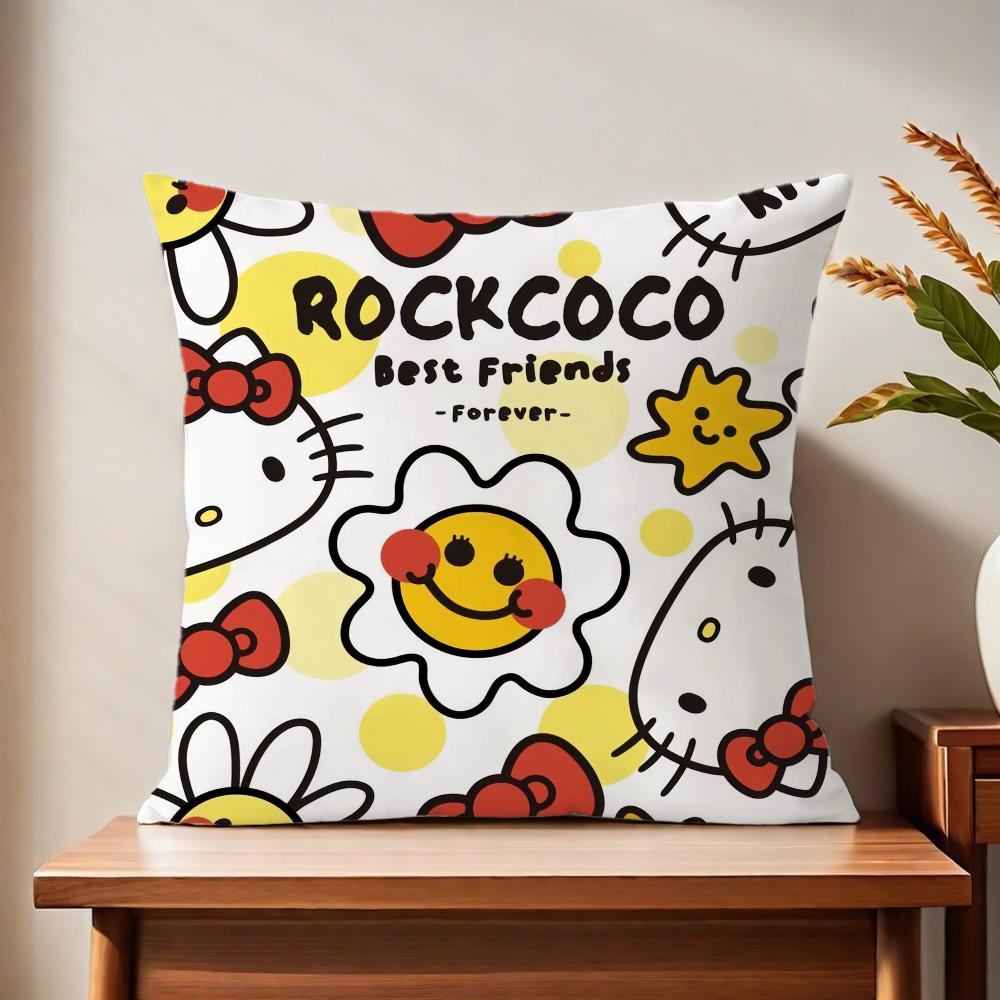 Kawaii H-Hello Cute Kitty-Y Cushion Cover For Pillow Printing Sofa Decoration Home Car Room Coffee Shop Office Nordic Simplicity
