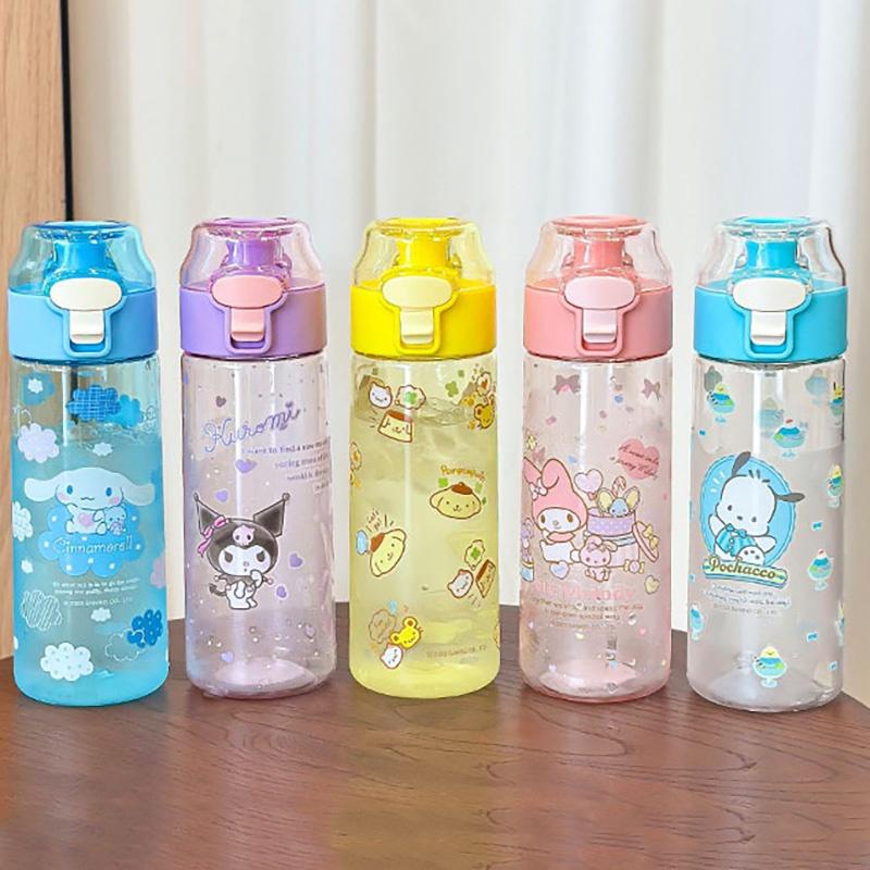 Cute Cartoon Design Tritan Plastic Water Bottle For Kids 550ml Capacity High-temperature Resistant