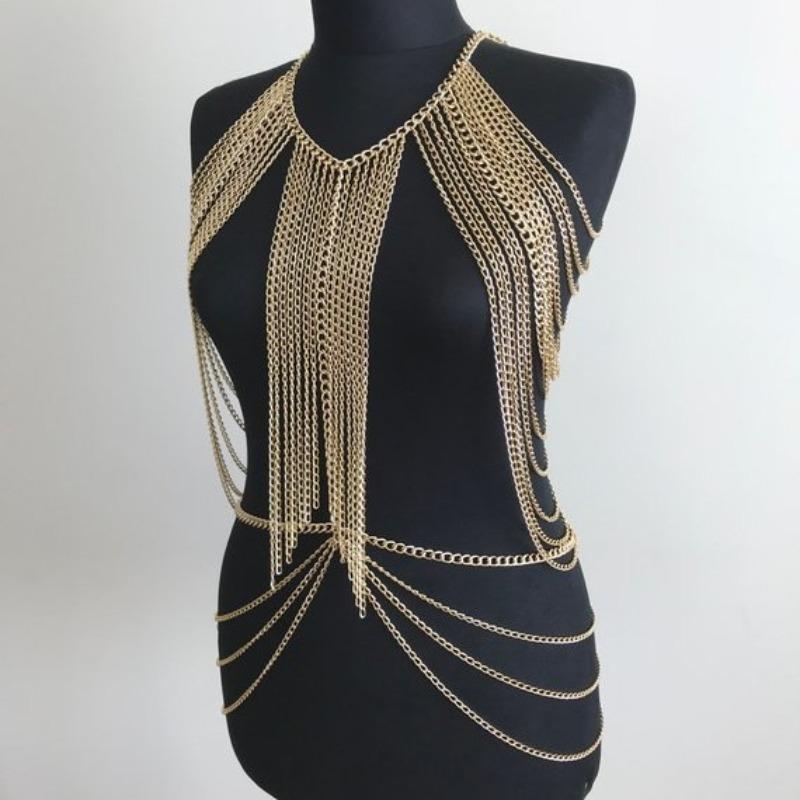 Body chain clothing catwalk accessories body chest chain necklace diamond chain shawl