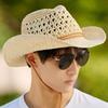 Ethnic Style Western Cowboy Hat Wide Brim Fisherman Hat Classic Sunscreen Straw Hat  Travel
