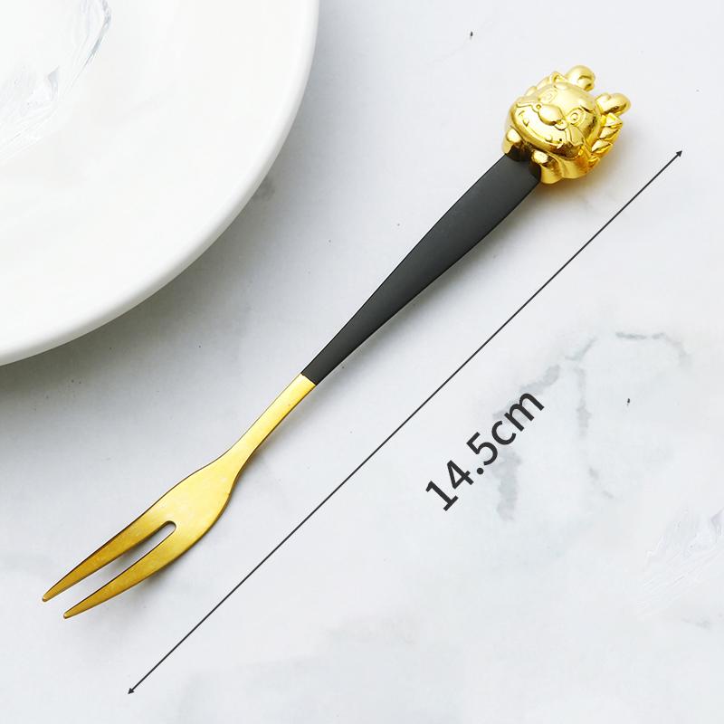 1 ks kreslená vidlička na ovoce nerezová mini vidlička dětská párátko na dortové ovoce jídelní doplňky party dekorace