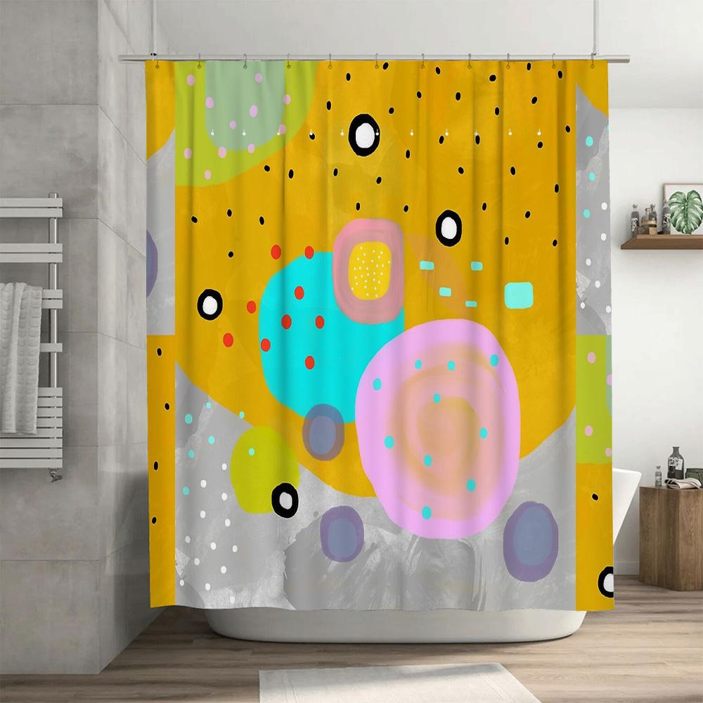 Shower Curtain Abstract Art Modern Waterproof Bathroom Decor Farmhouse Style Fabric Liner Backdrop Home Textile