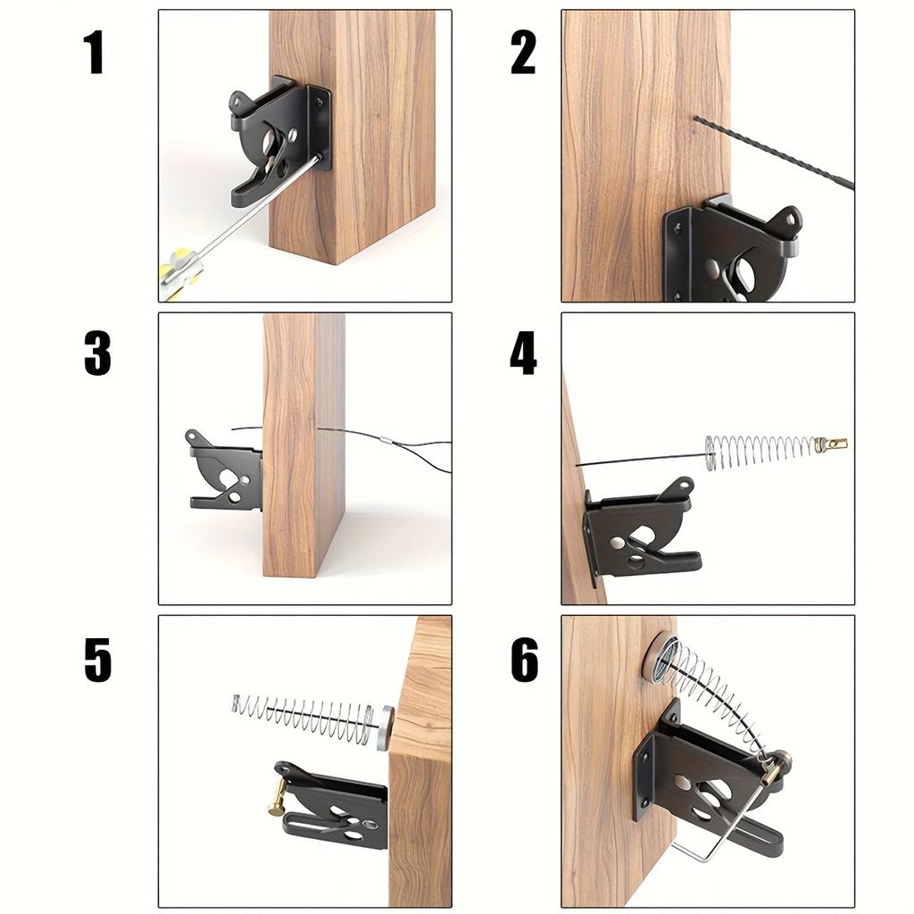 Self-Locking Gate Latch Carbon Steel Post Mounted Fence Gate Latch Heavy Duty Automatic Gravity Lever Locking Fence Gate Latch