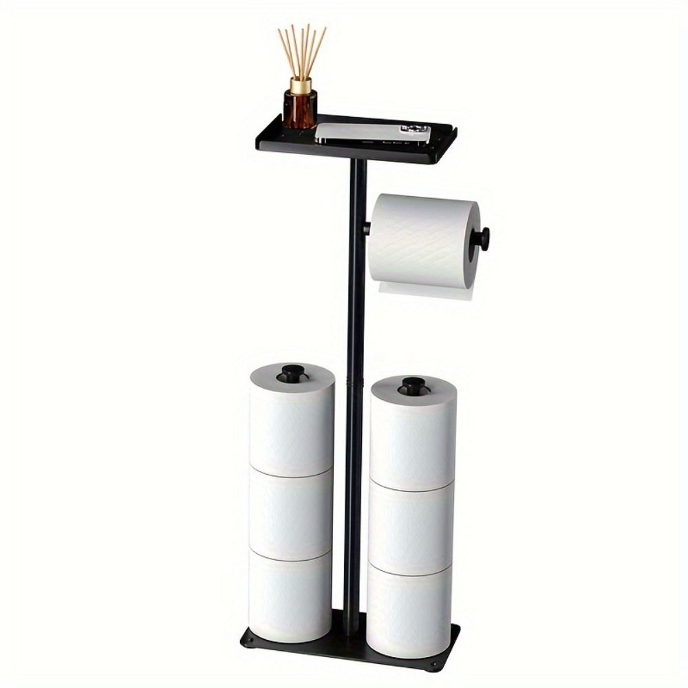 Stainless Steel Toilet Brush And Paper Stand With Toilet Brush Vertical Paper Storage Rack Bedroom