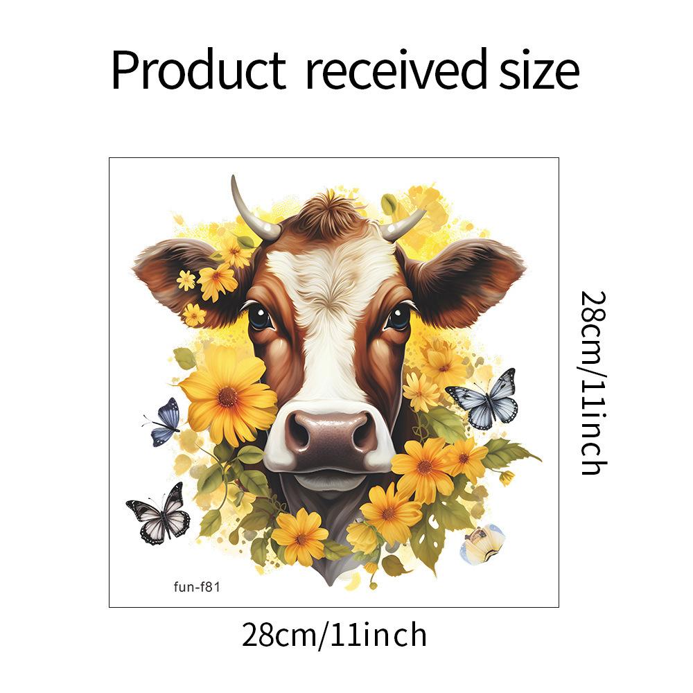 

Мультфильм Желтая корова Цветок Бабочка Стеклянная Оконная Наклейка Домашнее Украшение Наклейка На Стену Электростатический УФ 28*28CM/fun-f81
