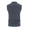 Men's Plus Velvet Thickened V-Neck Sleeveless Cardigan Sweater - Large Size, Autumn/Winter Waistcoat for Middle-Aged and Young Casual Wear