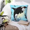 Orca Balena Assassina che Salta Fuori dall'Oceano Federa Quadrata Copricuscino Decorazione Cuscino Cuscino Decorativo per Casa Divano